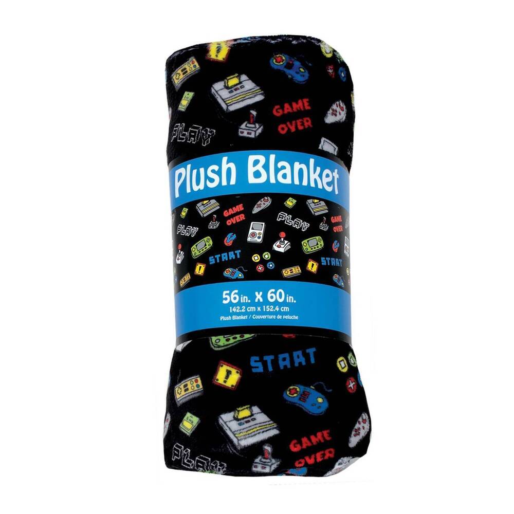 NEW ISCREAM kid's level up plush blanket in black
